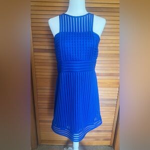 Lilly Pulitzer Rae shift in Brilliant Blue crochet knit stripe, L, NWT